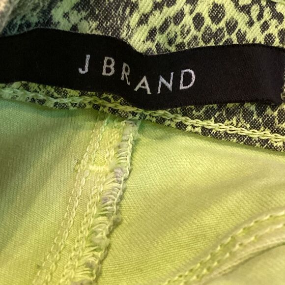 NWT J Brand Lime Boa Selena Mid-rise Cropped Boot Denim Sz 26 Neon - Picture 9 of 11